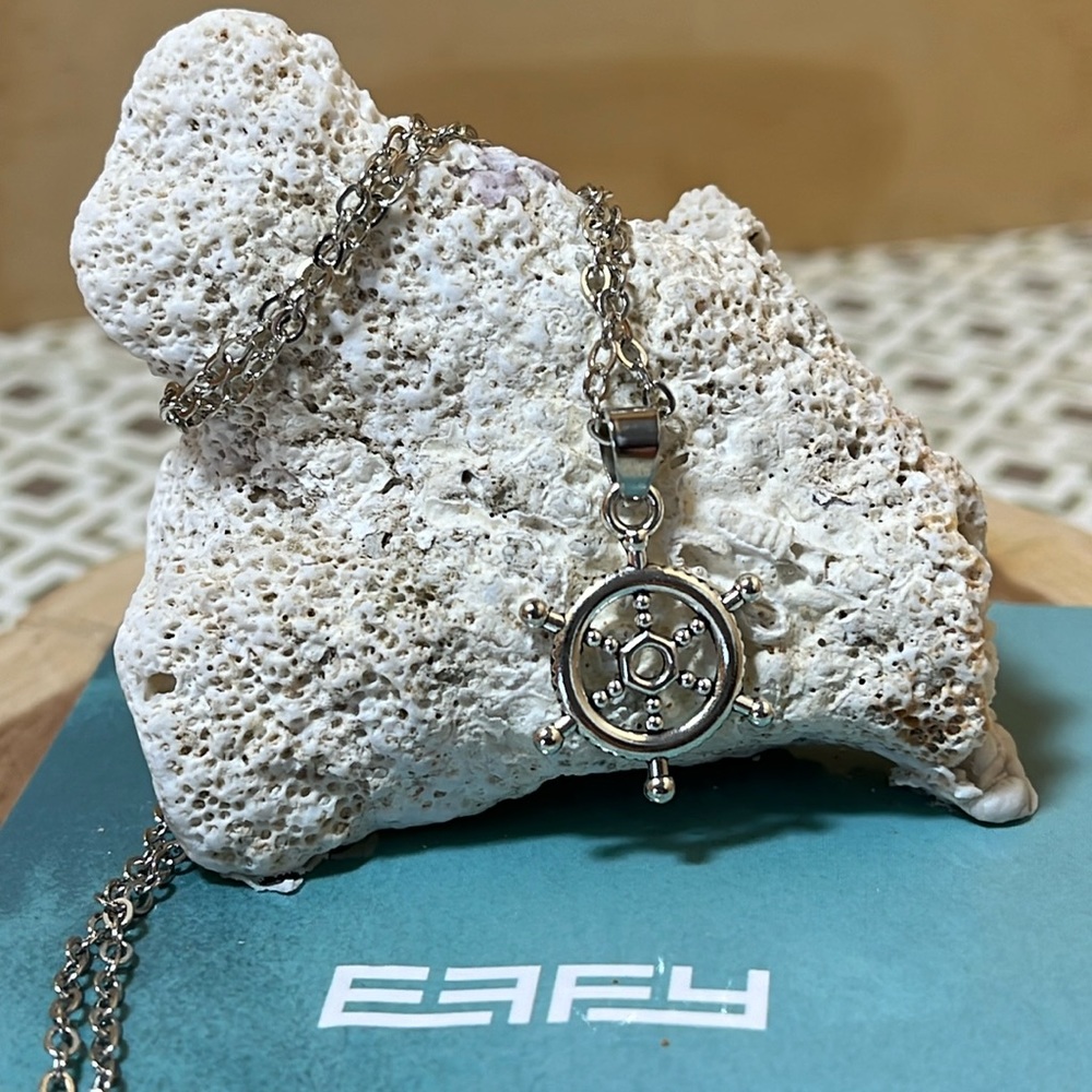 NWOT ~ Effy Silver Tone Ships Wheel Necklace